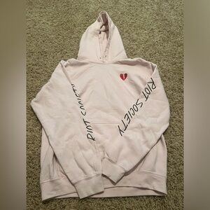 riot society light pink hoodie